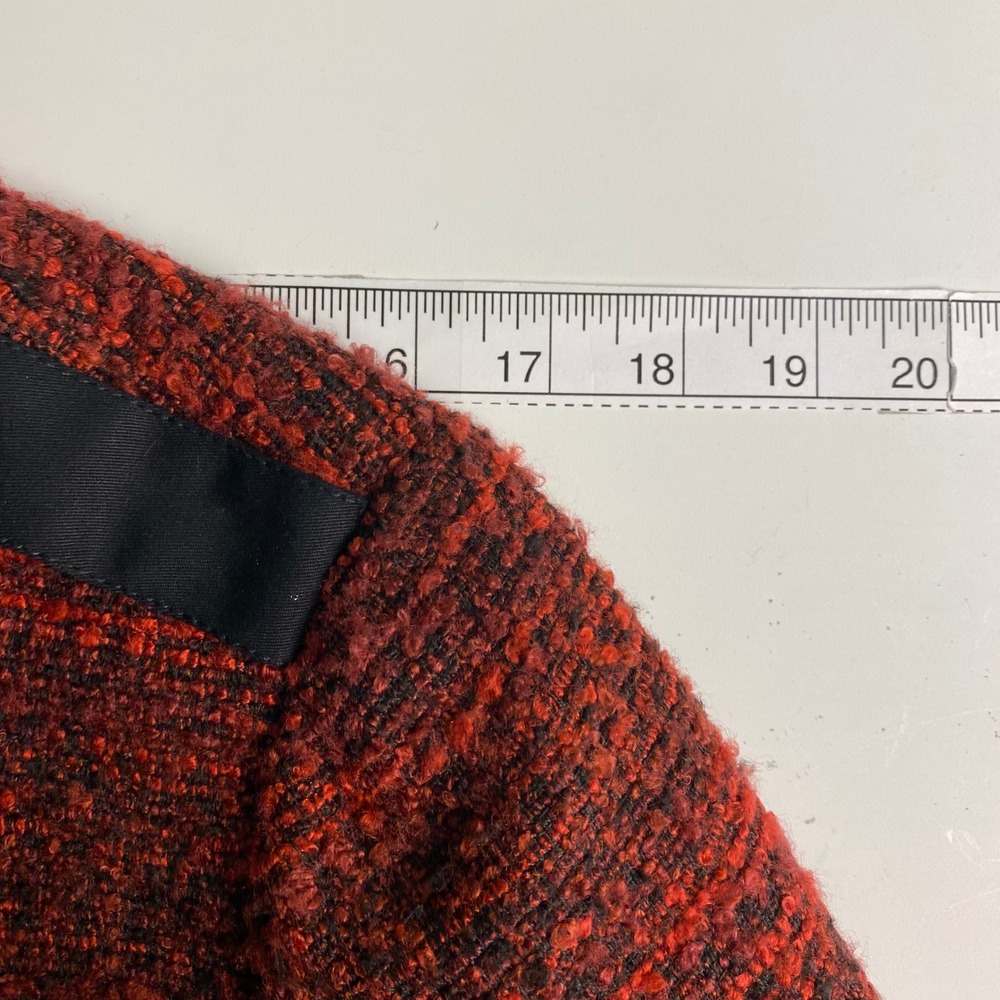 Lucky Brand Women's Size Small Tweed Moto Jacket Red‎ Black Blazer - Picture 6 of 10